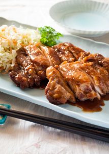 The very popular Japanese dish, Teriyaki Chicken is so easy to make. The sauce is just a mixture of soy sauce, sake, mirin and sugar. You don't even marinate the chicken. Sauté the chicken, add the sauce and it’s all done!