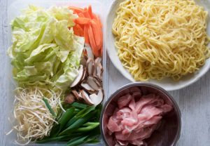 Ingredients of my Yakisoba.