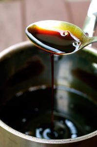 Sweet soy sauce based yakitori sauce called "tare".