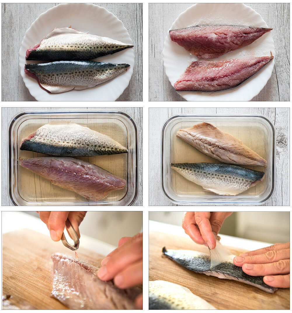 Shime saba is a cured mackerel fillet that is great for sashimi as well as sushi topping. It is very simple to make and so tasty. All you need is mackerel, salt and rice wine vinegar. If you can get a very fresh mackerel, you must try this. No cooking, just marinating! 