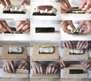 Home-made temakizushi (手巻き寿司) looks fancy but is very easy to prepare Cut the sushi fillings, display everything on the table and let the crowd serve themselves. It is fun and great for a little party with family and friends.