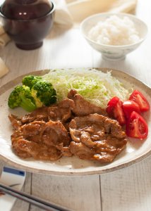 Pork Shogayaki (Ginger Pork) is a thinly sliced sautéed pork with tasty sauce with ginger flavour. It's a very popular lunch menu in Japan.
