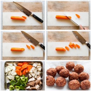 Sweet and sour pork usually uses cubed pork but this is a meatball version of sweet and sour pork. Onions in the meatballs give the meat more flavour and the sauce is not as strong as original Chinese sweet and sour pork.