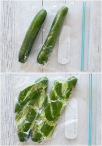 Tataki kyuri is a simple but unique cucumber salad. By smashing the cucumbers, the dressing penetrates into each piece. Ginger and soy sauce in the dressing gives this salad a Japanese touch.