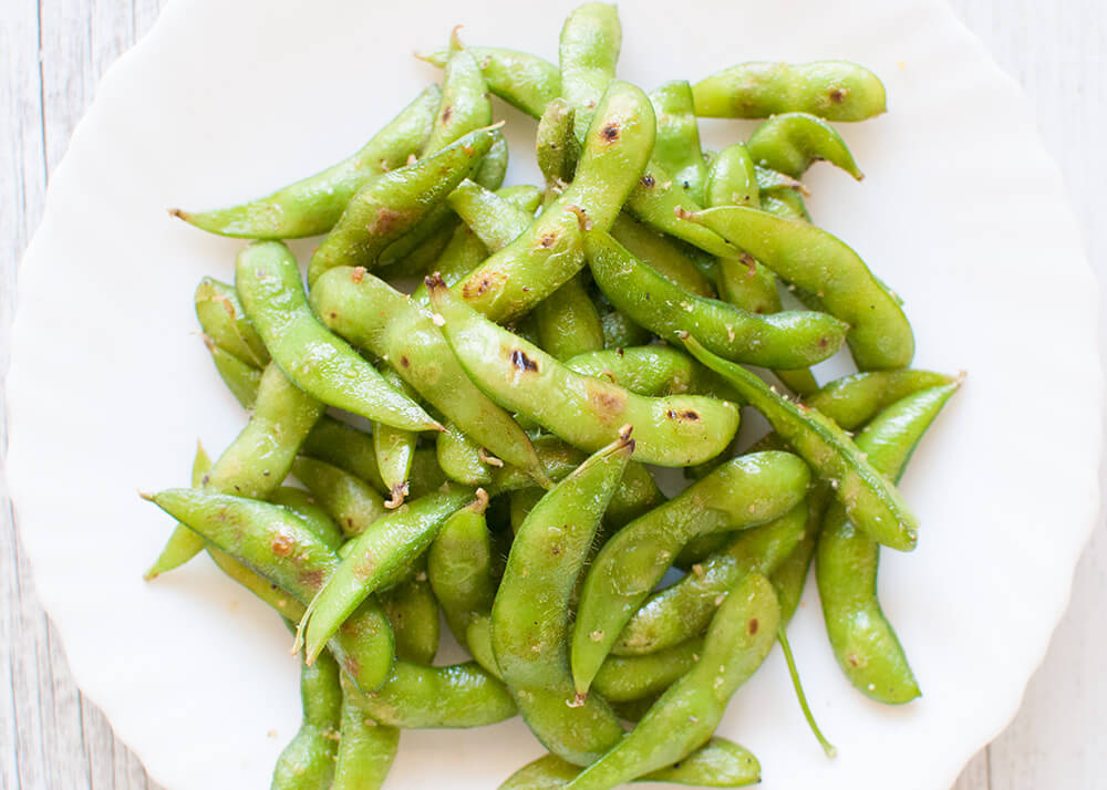 Edamame is served at Japanese restaurants but you can make it easily at home and it’s much cheaper. Perfect snack for a crowd. It goes very well with drinks, particularly beer, but I don’t mind any drinks with edamame.
