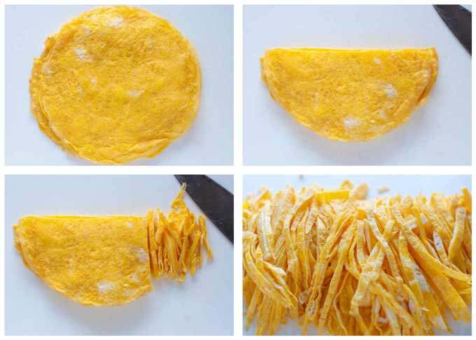 How to cut Kinshi Tamago