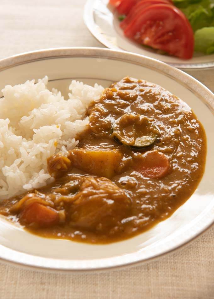 Hero shot of Home-made Vegetarian Curry Rice.