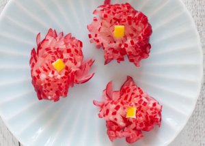 Top-down photo of Pickled Chrysanthemum Radish