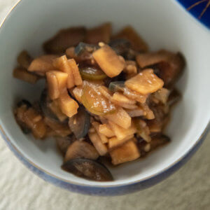 Fukujinzuke in a bowl.
