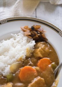 Fukujinzuke served with Japanese Curry