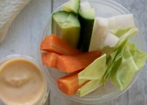Mimicking 7-Eleven Veggie Sticks with Miso Dip.