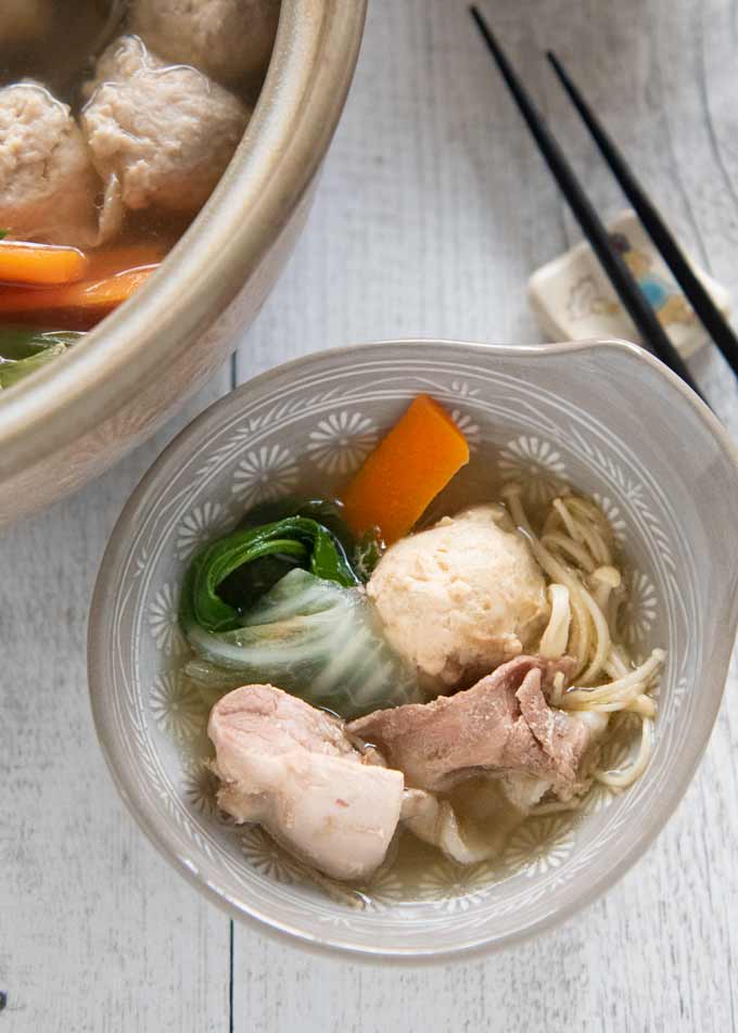 Chanko Nabe served in an individual bowl.