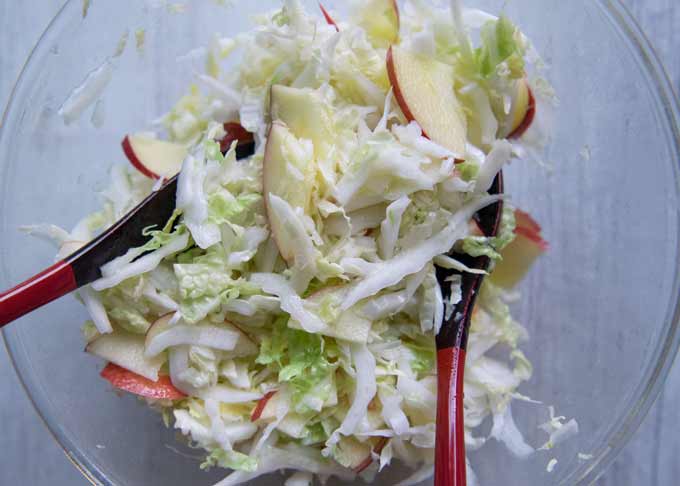 Dressed Chinese Cabbage and Apple Salad.