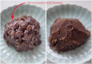 showing which type of anko should be used for Dorayaki.