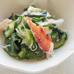 Hero shot of Crab and Cucumber Salad with Sweet Vinegar Dressing (Amazu).