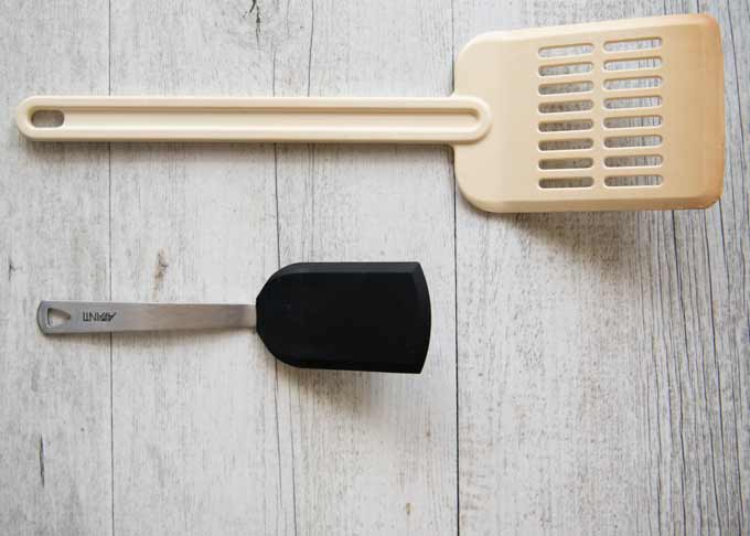 A standard-size spatula and a small spatula.