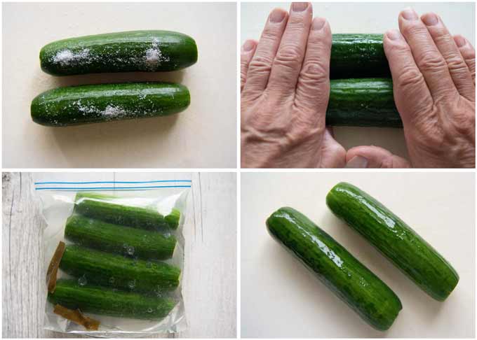 Step-by-step of making Salt Pickled Cucumbers.