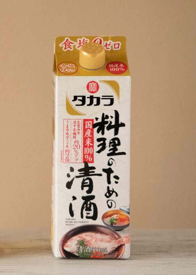 A carton of zero-salt cooking sake.