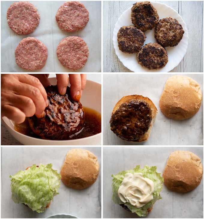 Step-by-step photo of making a Copycat McDonald's Teriyaki Burger.