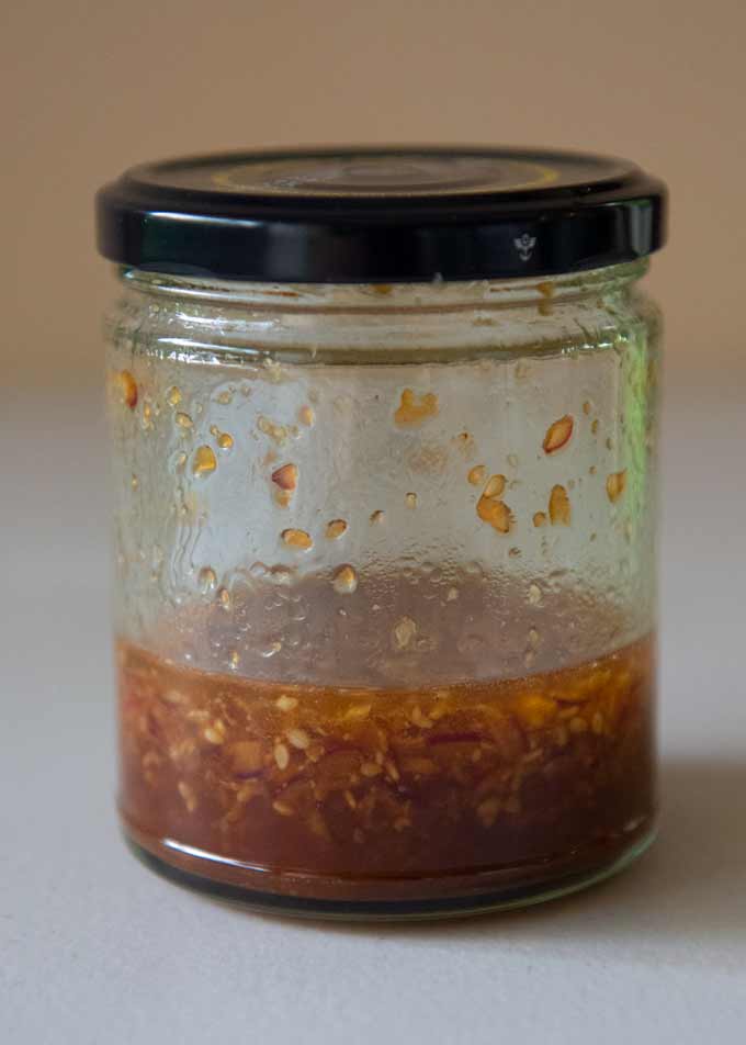 Garlic Sesame Dressing in a jar.