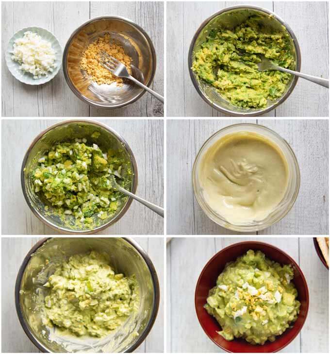 Step-by-step photos of how to make Wasabi Avocado Dip.