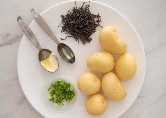 Ingredients for Sautéed Potato with Shio Konbu.