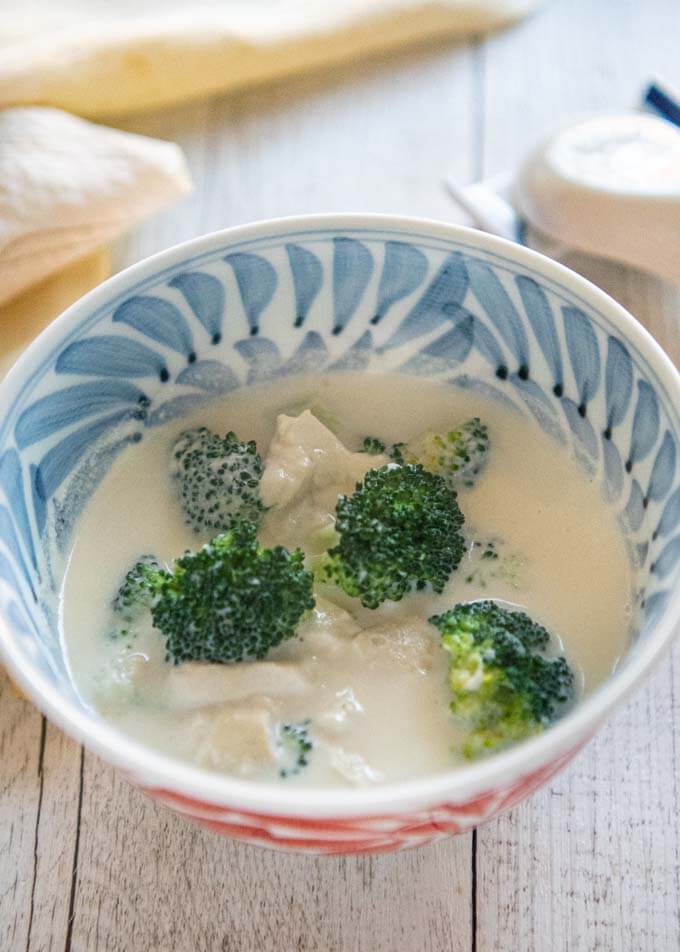 Hero shot of Broccoli and Soy Milk Soup.