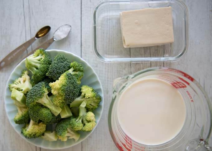 Ingredients for Broccoli and Soy Milk Soup.