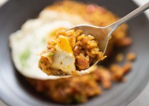 A spoonful of Japanese Curry Fried Rice.