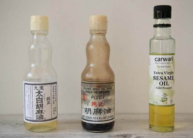 Three kinds of sesame oil.