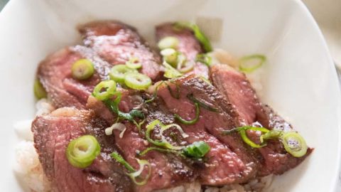 Hero shot of Wagyū Steak Don.