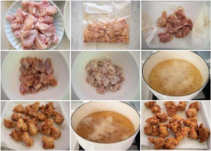 Step-by-step photo of how to make Karaage Chicken.