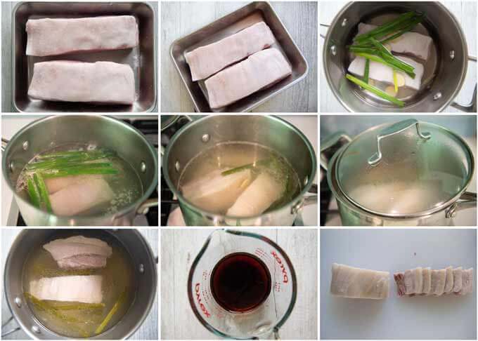 Step-by-step photo of maming Zoomed-in photo of Boiled Pork Belly.