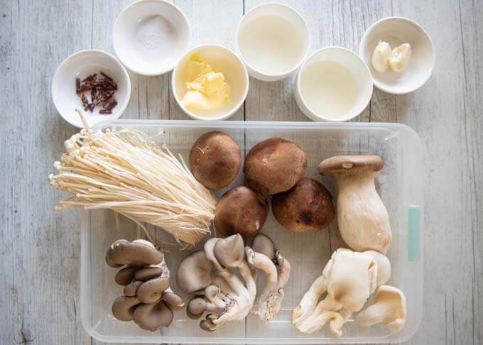 Ingredients for Asian Mushroom Spread.
