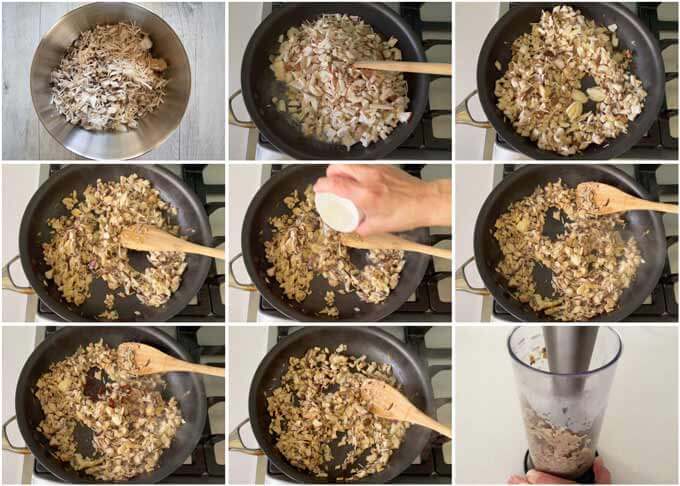 Step-by-step photo of making Asian Mushroom Spread.