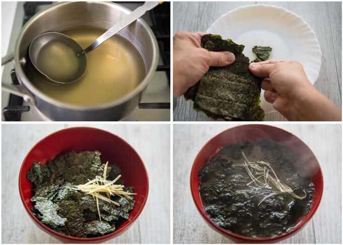 Step-by-step photo of making Nori Sui.