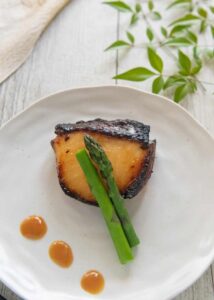 Hero shot of Hero shot of Nobu's Miso marinated Black Code made with Glacier 51 Toothfish.