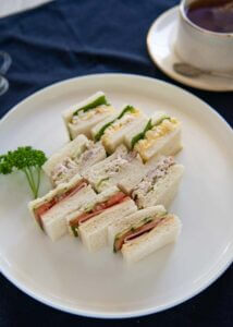 Hero shot of Cafe-style Japanese Sandwiches served on a plate.