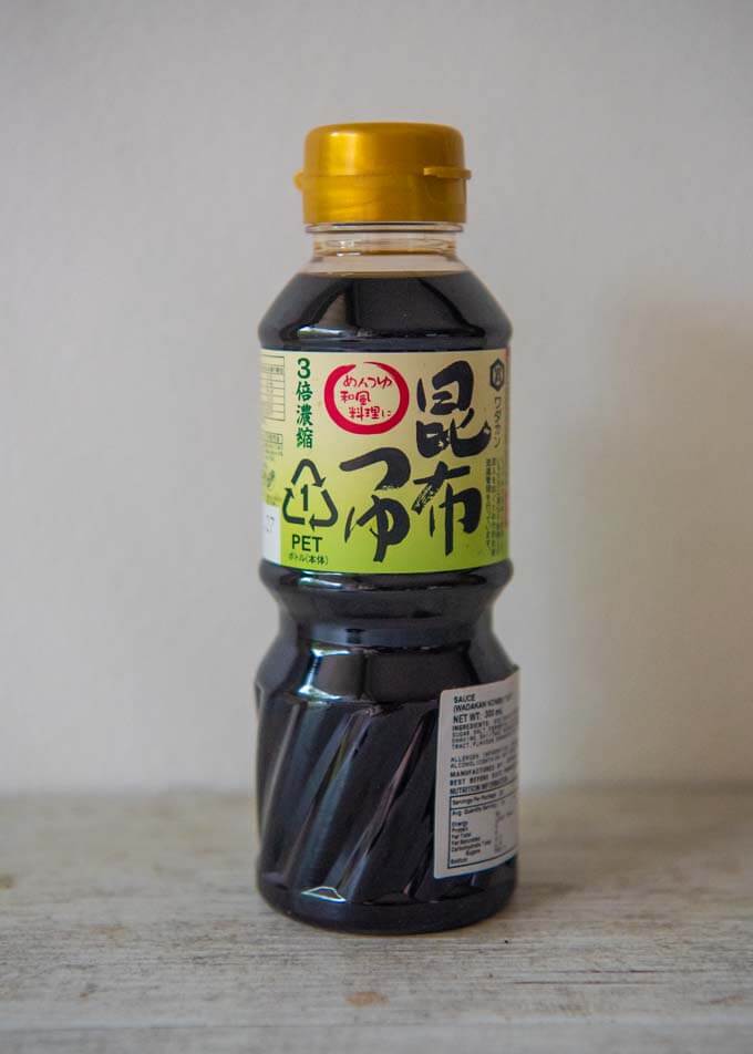 A bottle of konbu tsuyu.