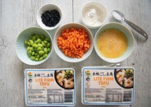 Ingredients for Fried Tofu Patties (Ganmodoki).