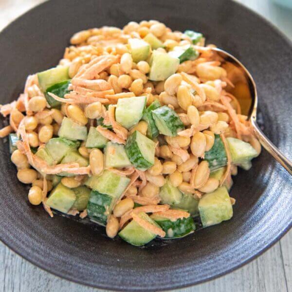 Soybean Salad with Carrot and Cucumber RecipeTin Japan