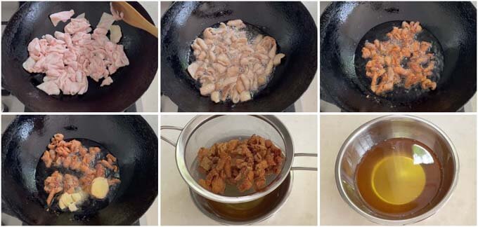 Step-by-step photo of making Chicken Oil.