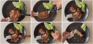Showing how to eat Honetsikidori.