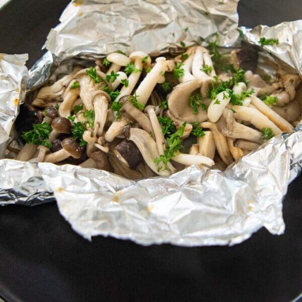 Miso Butter Asian Mushrooms in Foil RecipeTin Japan