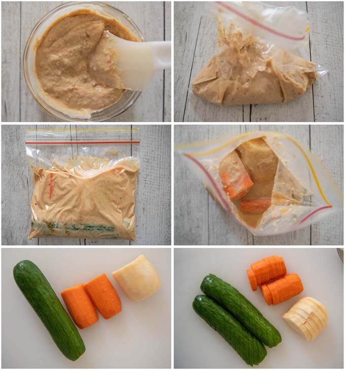 Step-by-step photo of making Miso Pickled Vegetables.