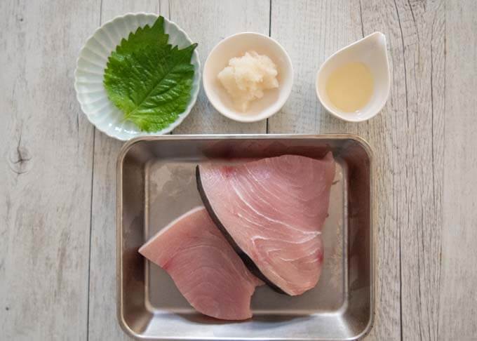 Ingredients for Swordfish Teriyaki.