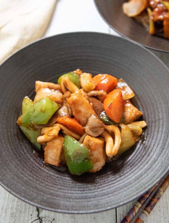 Hero shot of Sweet and Sour Fish and Vegetable Stir-fry.