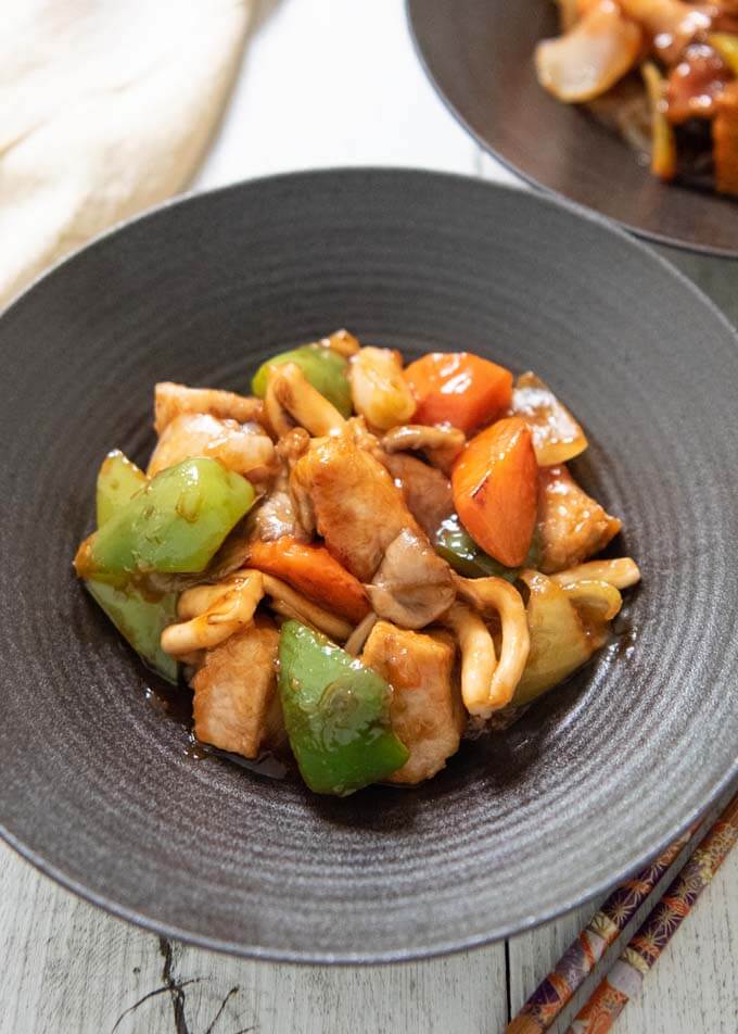 Hero shot of Sweet and Sour Fish and Vegetable Stir-fry.