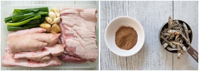 Ingredients for Tonkotsu Broth.