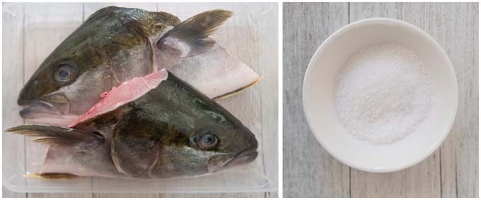 Ingredients for Grilled Kingfish Head.